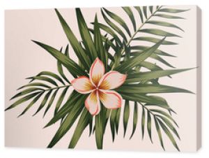 Plumeria and leaves composition spring