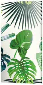 Wysoka rozdzielczość 4k zielonych liści tropikalna botaniczna bezszwowa egzotyczna tapeta na białym tle Sprzedaż lato jesień wiosna pat