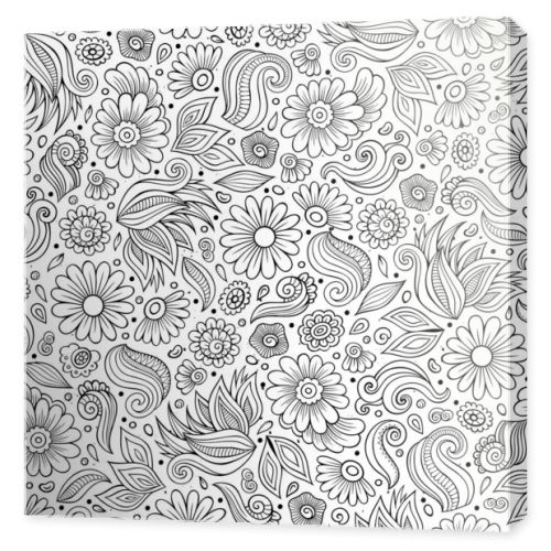 Cartoon cute hand drawn Spring seamless pattern.