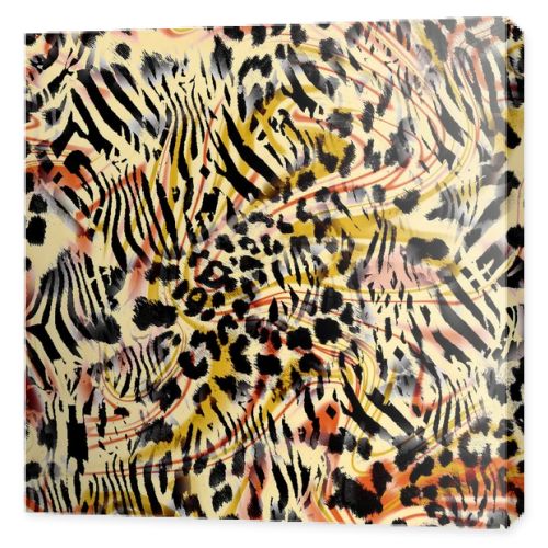  leopard and zebra skin pattern seamless design colored