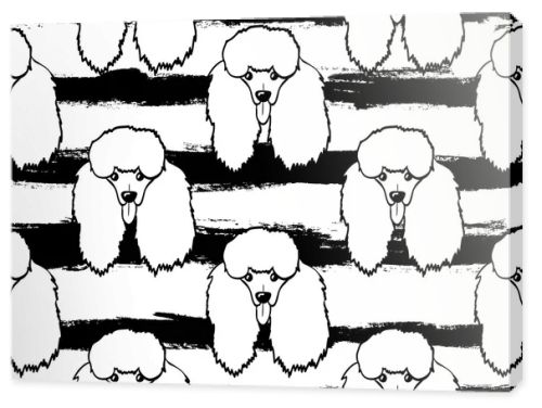 Seamless pattern with dogs. Poodle. Vector background. Perfect for wallpapers, pattern fills, web page backgrounds, surface textures, textile