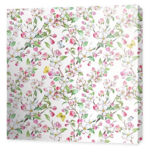 Watercolor spring floral pattern