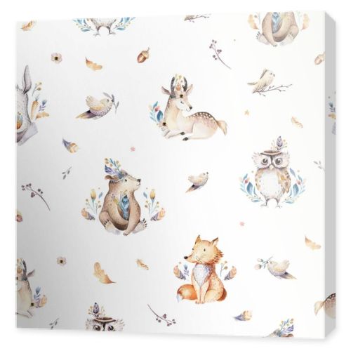 Baby animals nursery isolated seamless pattern for children