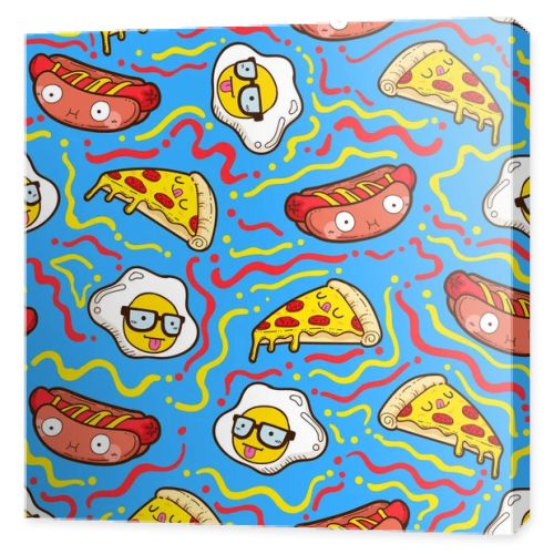 cute seamless pattern, food seamless pattern