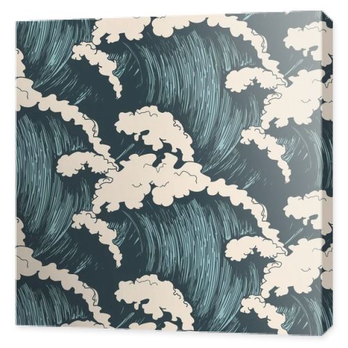 Ocean waves seamless pattern