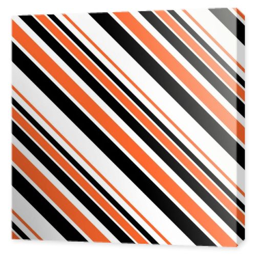 Halloween Stripes Seamless Pattern - Black, orange, and white diagonal stripes design eps10