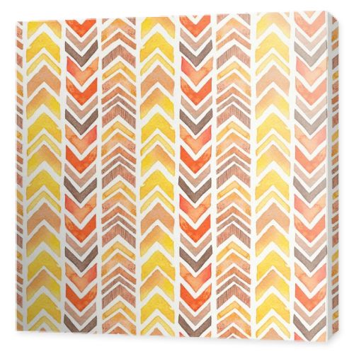 Seamless Watercolor Boho Tribal Ornamental Pattern.