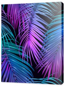 Tropic leaves seamless pattern in neon colors