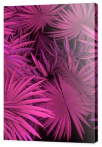 3D renderowanie neonowych liści palmowych na czarnym tle Projekt banera Retrowave synthwave vaporwave ilustracja