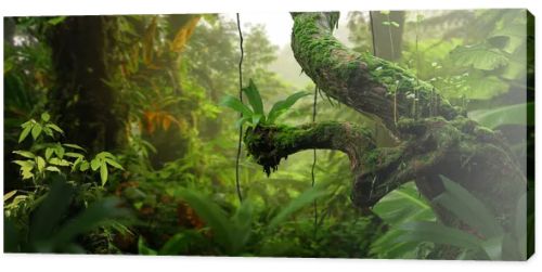Tropical forest landscape with lots of vegetation