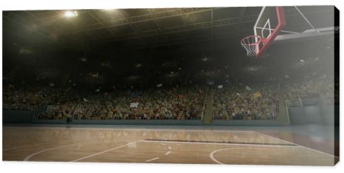 Professional basketball arena. Tribunes with sport fans. 3D illustration