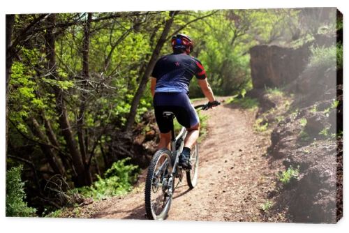 Biker on pathway