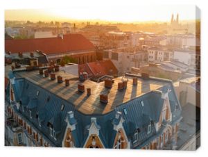 morning streets of the city of Poznan at dawn in spring