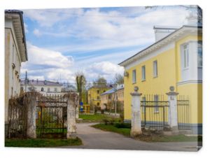 The old Soviet buildings in the downtown of Zhigulevsk, Samara oblast of Russia, know for typical Soviet architecture. 