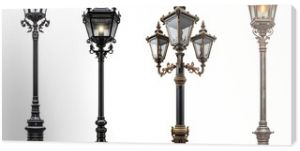 Set of antique night street lights.