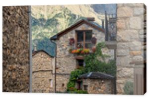 Houses and streets in Cerler old Pirineos town, Huesca (Spain) 