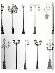 Set of decorative lampposts