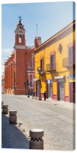 Puebla, Mexico-20 April, 2018: Puebla streets in historic center