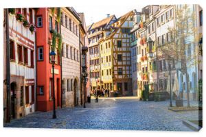 Travel in Germany - charming traditional streets of old town in Nuremberg(Nurnberg)