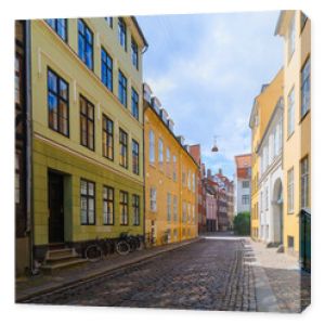 Advertisement free street - Copenhagen colorful old town street at summer season