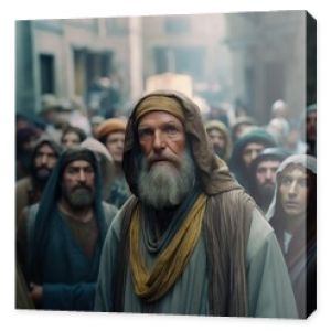 Żydowscy mężczyźni na ulicy Scena biblijna Starego Testamentu