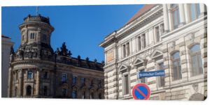 Historical buildings in Dresden old town in sunny spring day, Germany 