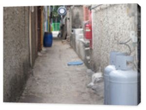 Old narrow alley Korea. streets and narrow alleyways of Korea.