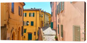 Old streets in Santarcangelo di Romagna town in Italy