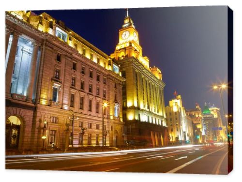 Shanghai in the night time. View from the bund