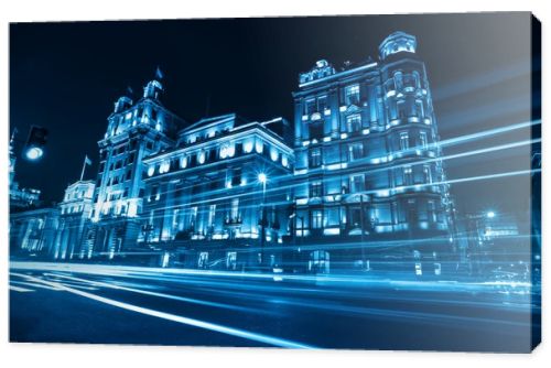 Classical buildings at night in shanghai