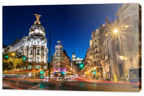 Gran Via in Madrid, Spain, Europe.