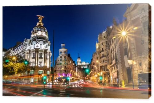 Gran Via in Madrid, Spain, Europe.