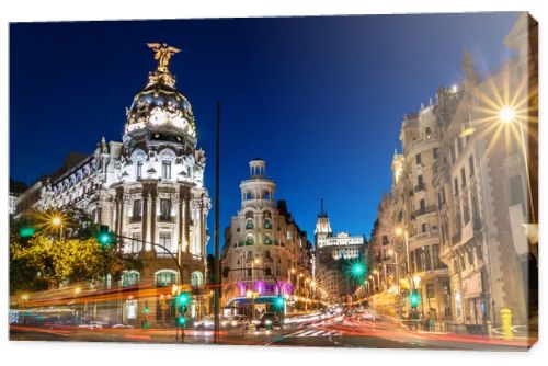 Gran Via in Madrid, Spain, Europe.