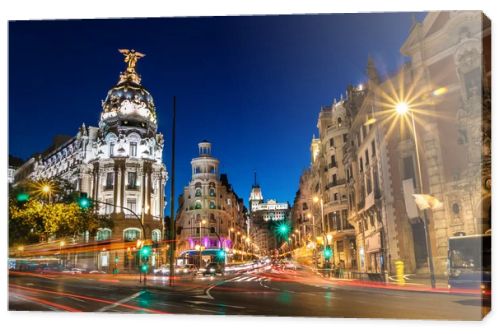 Gran Via in Madrid, Spain, Europe.