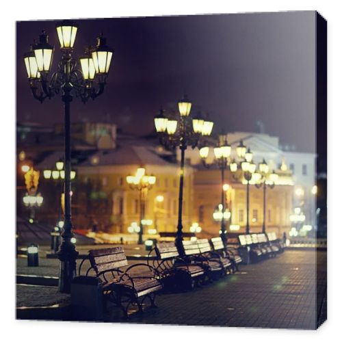 Benches in city