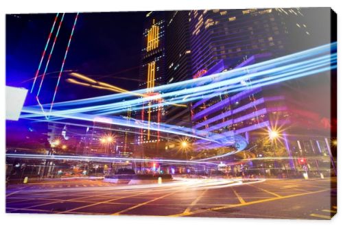 Hong Kong's urban roads, light trails