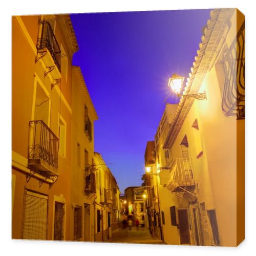 Denia old village sunset dusk in Alicante Spain