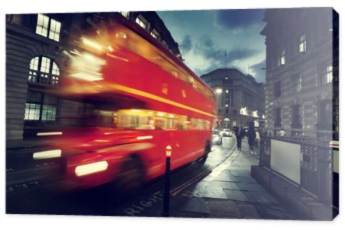 old bus on street of London