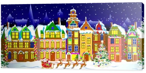 Winter night in the old  town