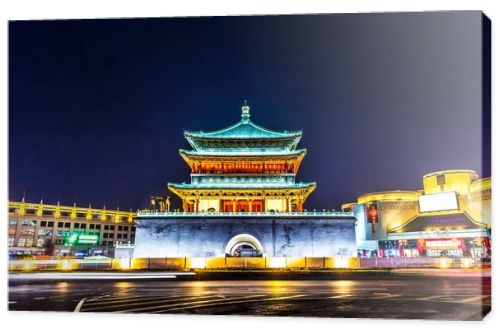 ancient building in Xi'an at night