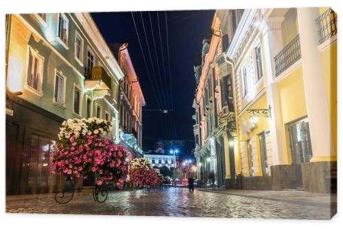 Night walking street in Chernivtsi