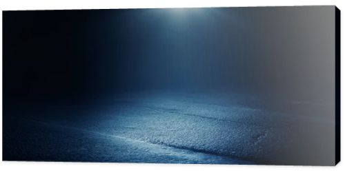 The background of wet asphalt, the reflection of the night lights of the city, neon light, smoke