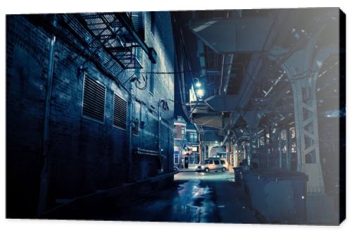 Dark Urban Alley at Night