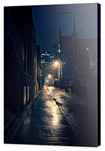 Dark Urban Alley at Night