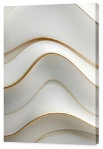 Modern abstract wallpaper with wavy, geometric patterns in gold and white tones.