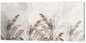 Wallpaper, tropical leaves, palm leaves, banana leaves. A mural for the walls.