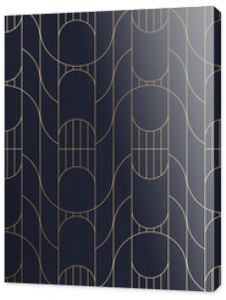 Luxury art deco seamless pattern background vector. Abstract elegant art nouveau with delicate golden geometric line vintage decorative minimalist texture style. Design for wallpaper, banner, card.