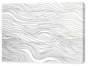 Abstract black and white hand drawn wavy line drawing seamless pattern. Modern minimalist fine wave outline background, creative monochrome wallpaper texture print. 