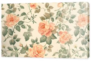 Delicate Pastel Floral Pattern with Lush Botanical Designs