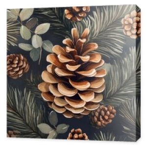 Pinecone wallpaper design with a captivating pattern, perfect for adding a natural touch to various spaces. This pinecone wallpaper offers appealing aesthetics and ample copy space.